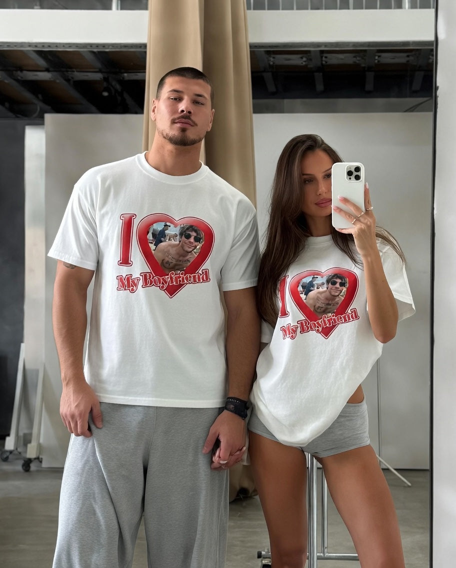 Fotoğraflı I ❤️ My Boyfriend Unisex T-Shirt