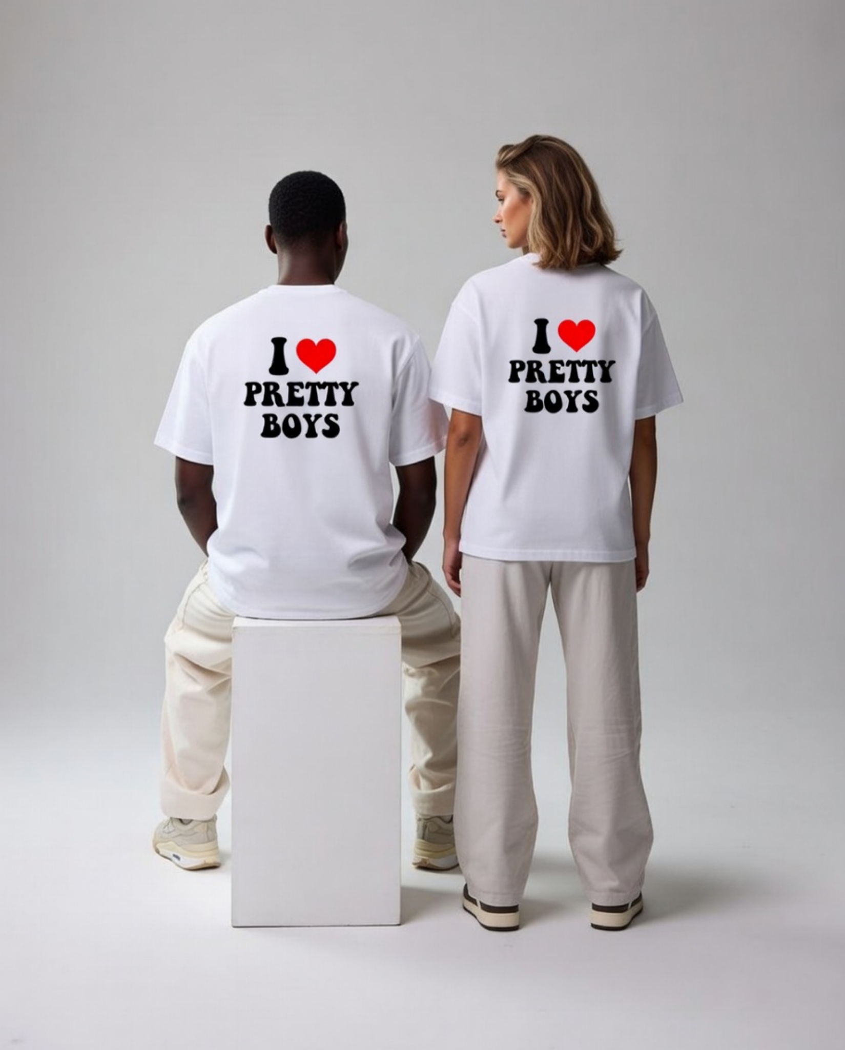 I ❤️ Pretty Boys Unisex Baskılı T-Shirt
