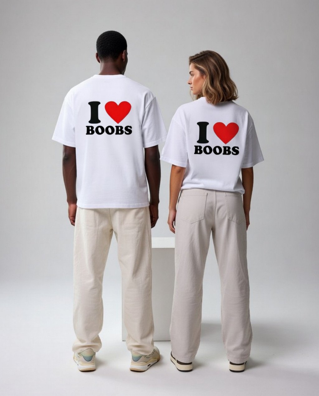 I ❤️ Boobs Unisex Baskılı T-Shirt