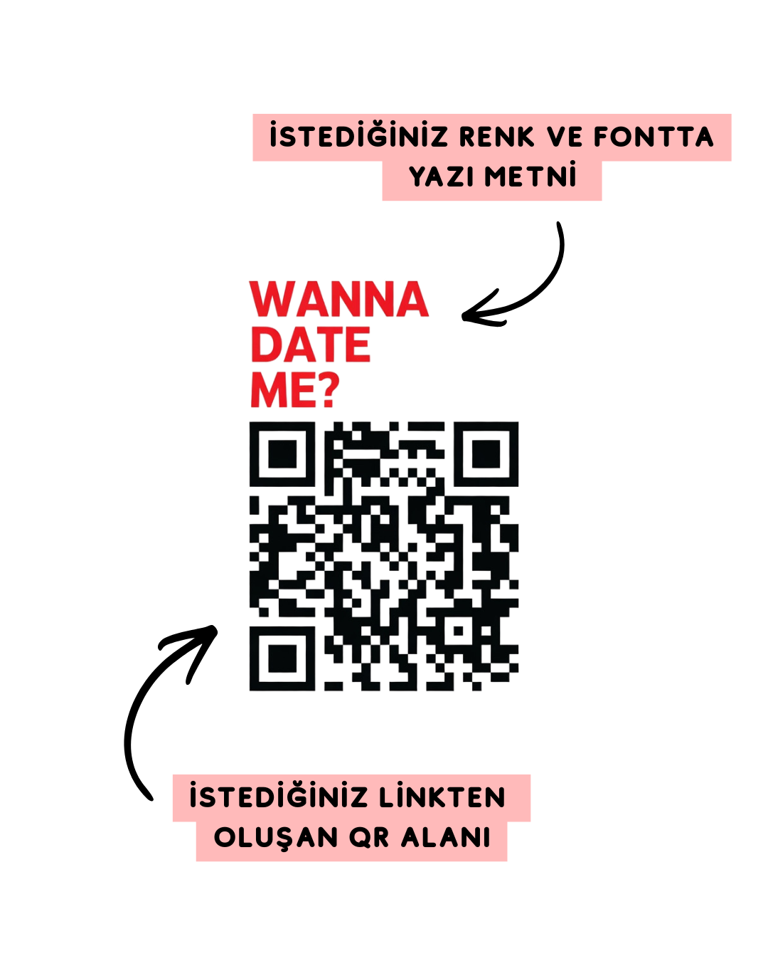 QR Kod Kişiselleştirilebilir Baskılı Unisex T-Shirt