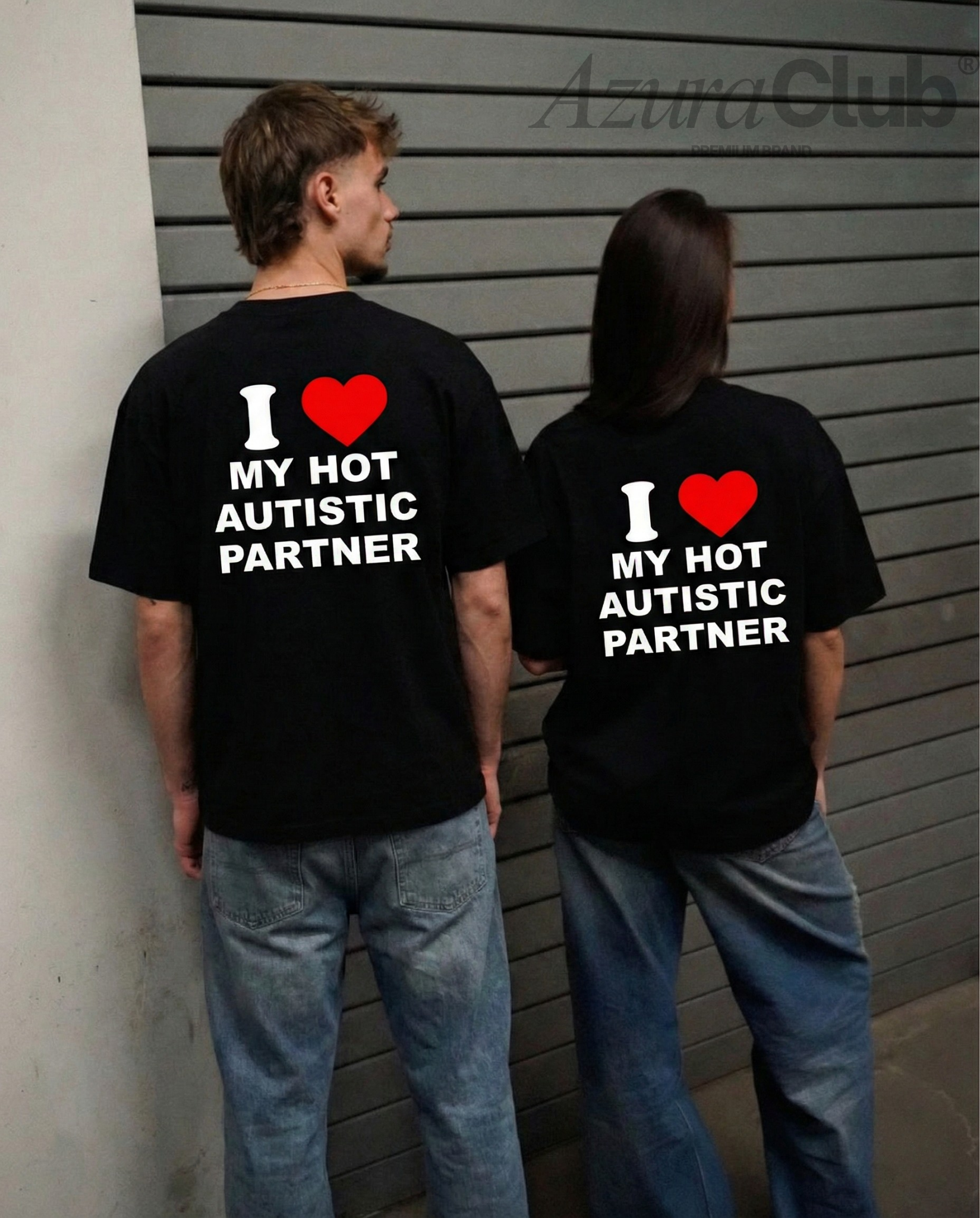 I ❤️ My Hot Autistic Partner Unisex Baskılı T-Shirt