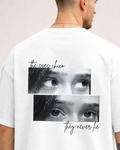 Kişiye Özel Fotoğraflı "GözlerYalan Söylemez" Unisex T-Shirt