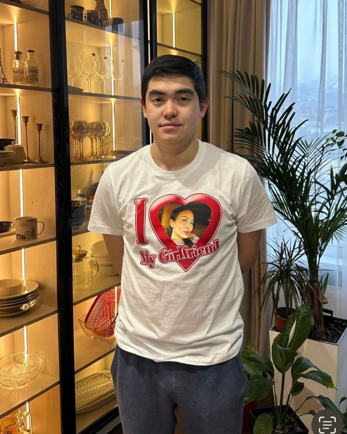 Fotoğraflı I ❤️ My Girlfriend Kişiye Özel Unisex T-Shirt