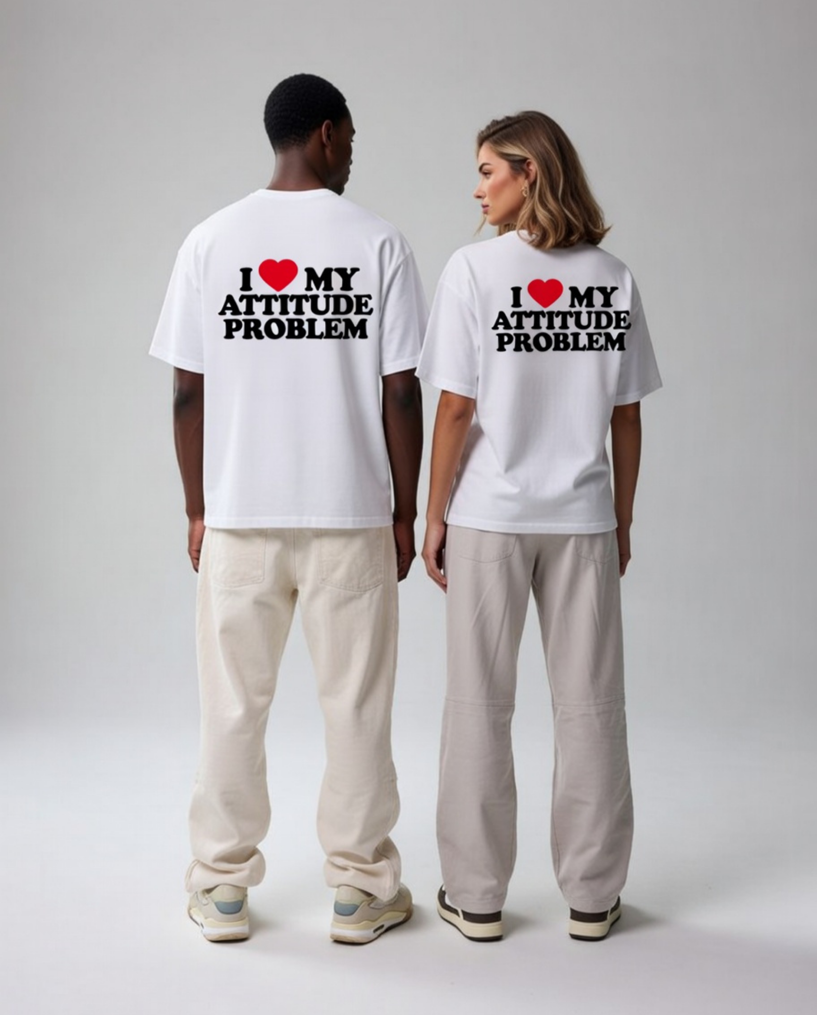 I ❤️ My Attitude Problem Unisex Baskılı T-Shirt