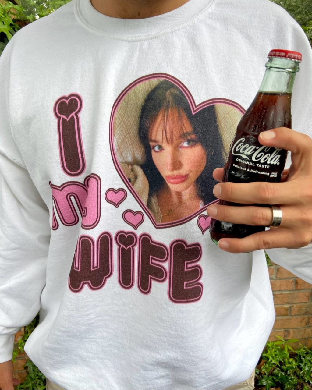 Fotoğraflı I ❤️ MY WIFE Kişiye Özel Unisex T-Shirt