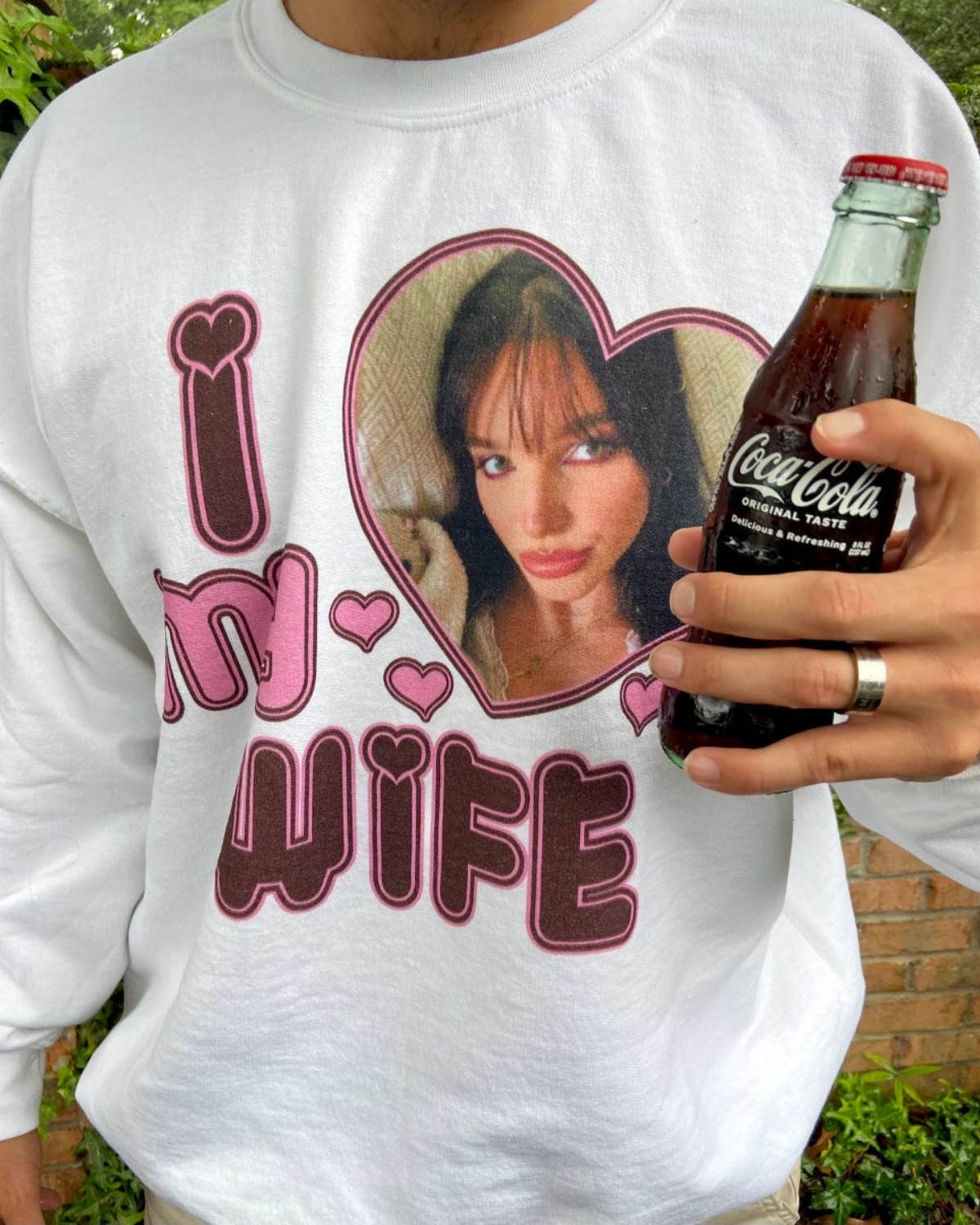Fotoğraflı I ❤️ MY WIFE Kişiye Özel Unisex T-Shirt
