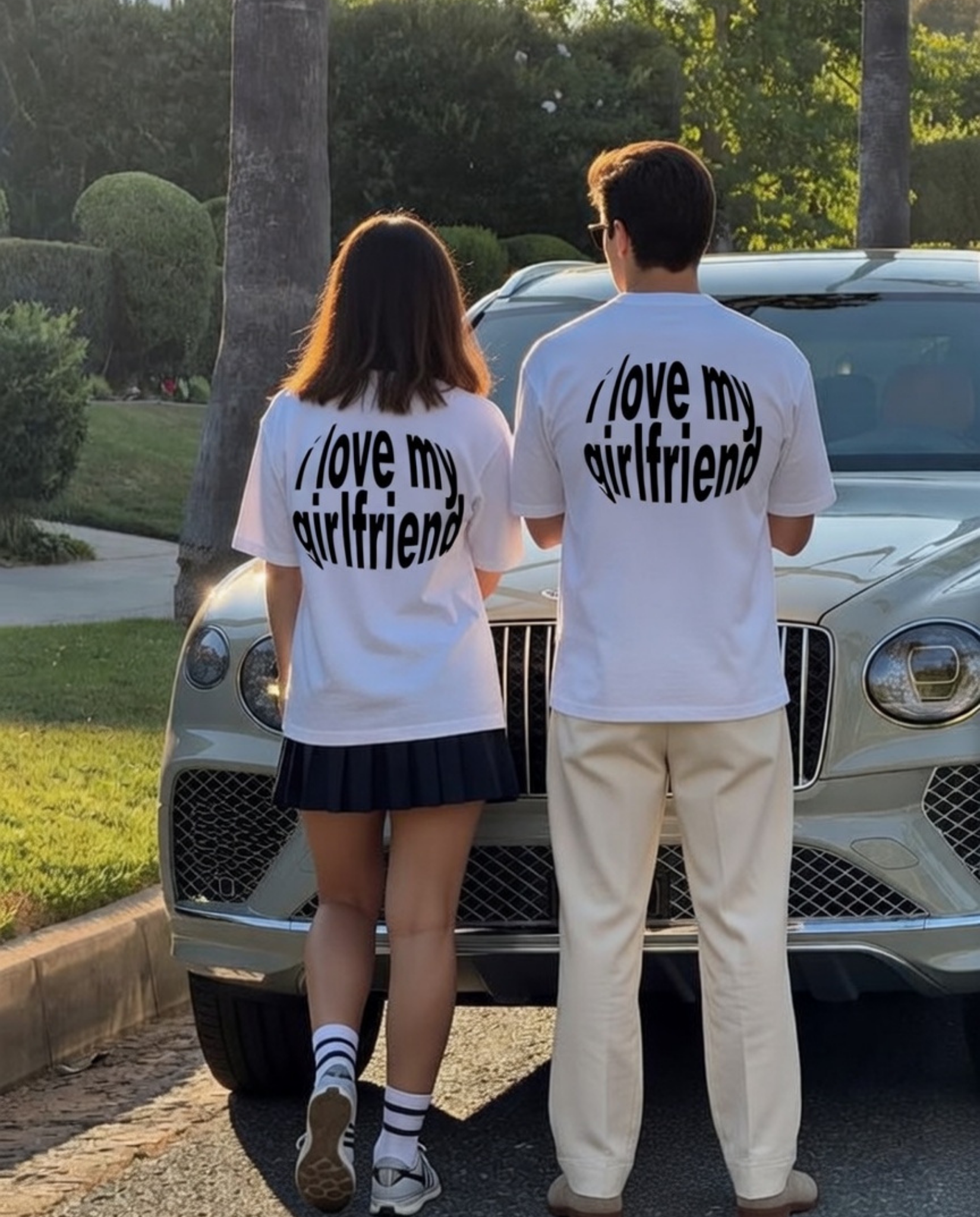 I Love My Girlfriend Unisex Baskılı T-Shirt
