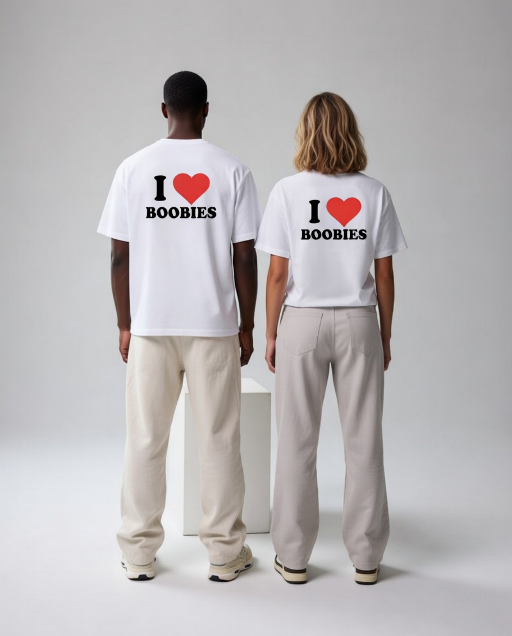 I ❤️ Boobies Unisex Baskılı T-Shirt