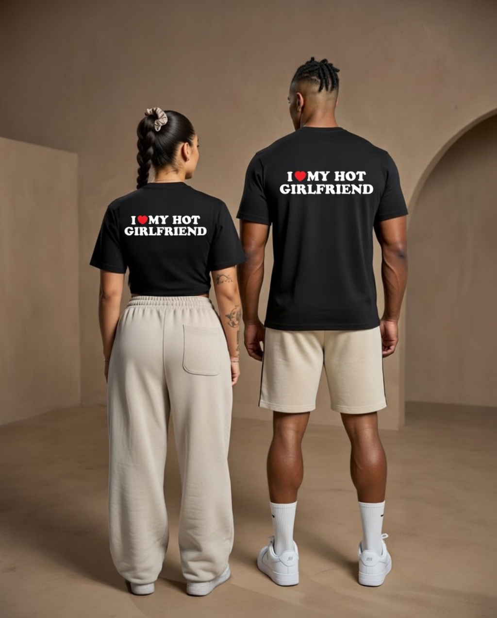 I Love My Hot Girlfriend Unisex Baskılı T-Shirt