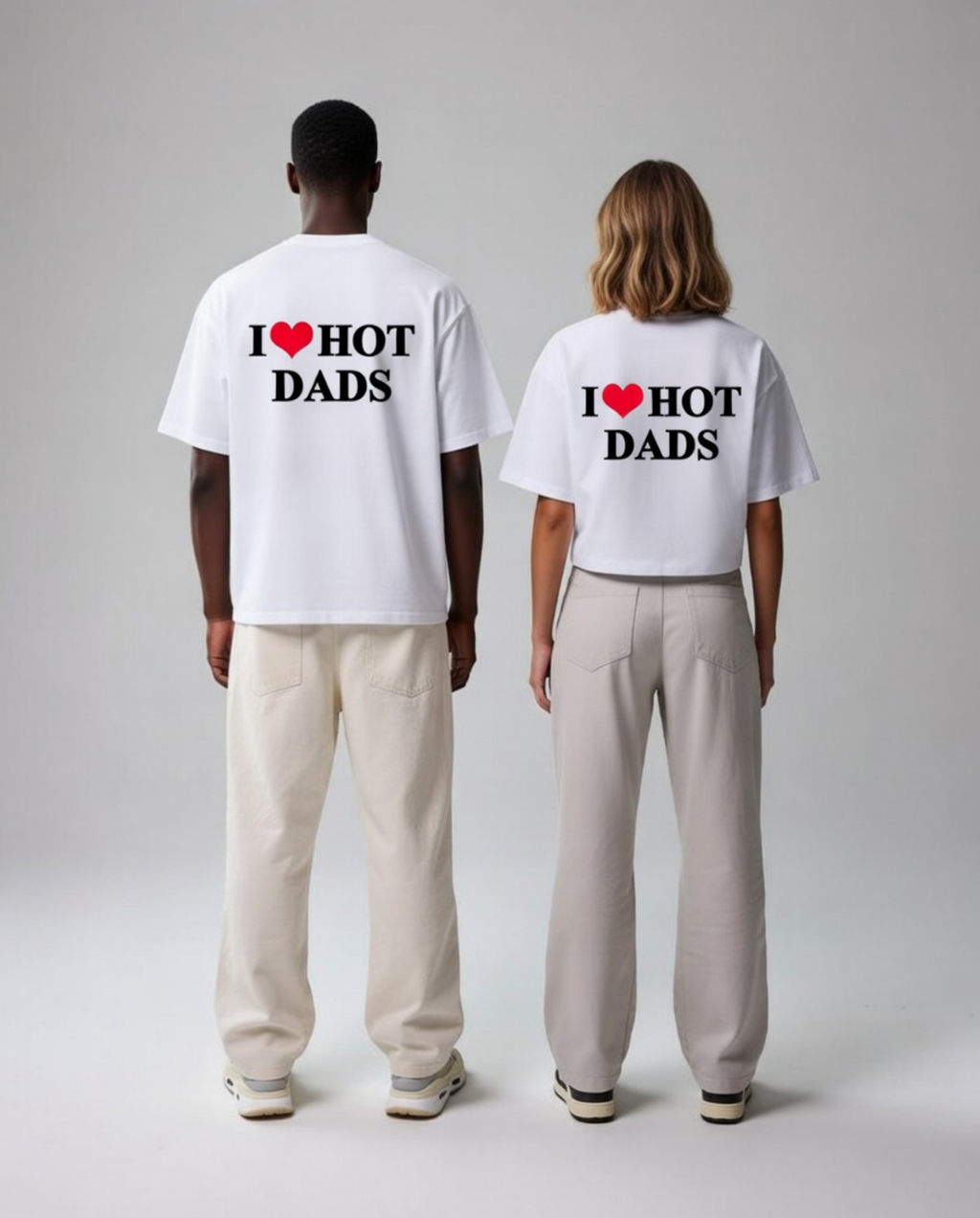 I ❤️ Hot Dads Unisex Baskılı T-Shirt