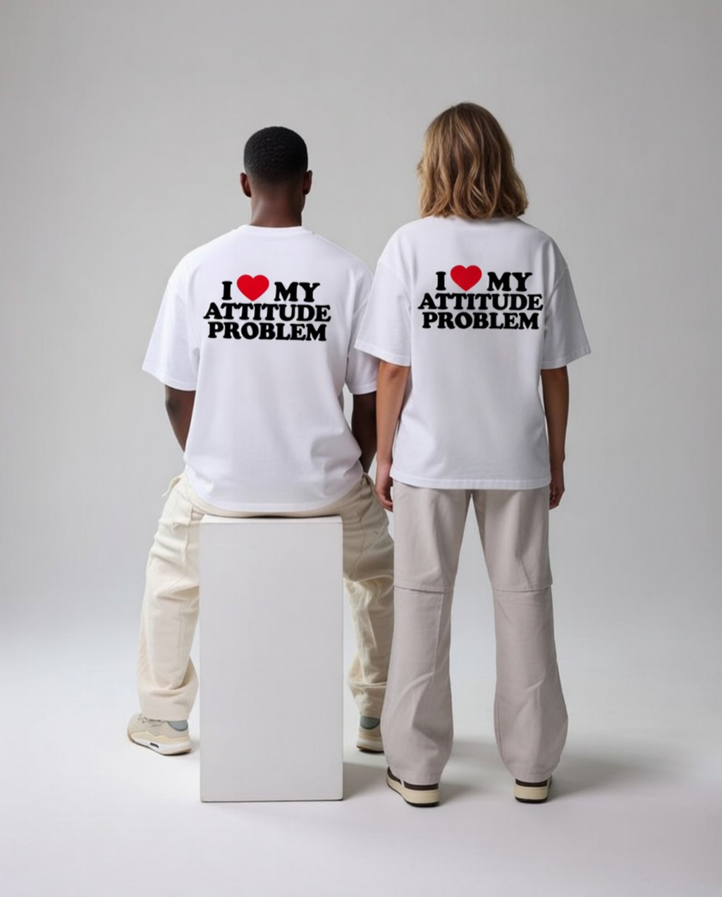I ❤️ My Attitude Problem Unisex Baskılı T-Shirt