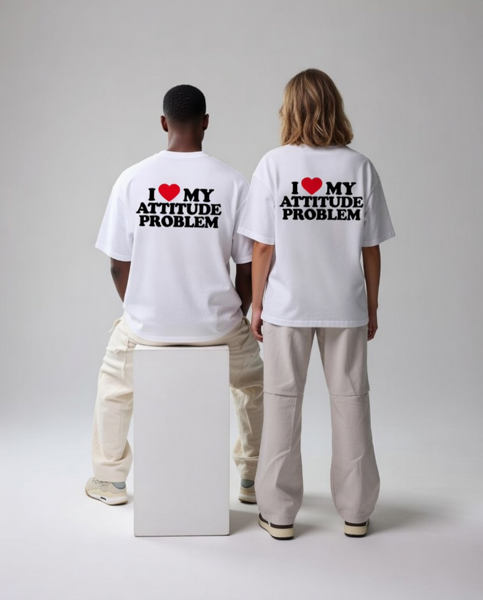 I ❤️ My Attitude Problem Unisex Baskılı T-Shirt