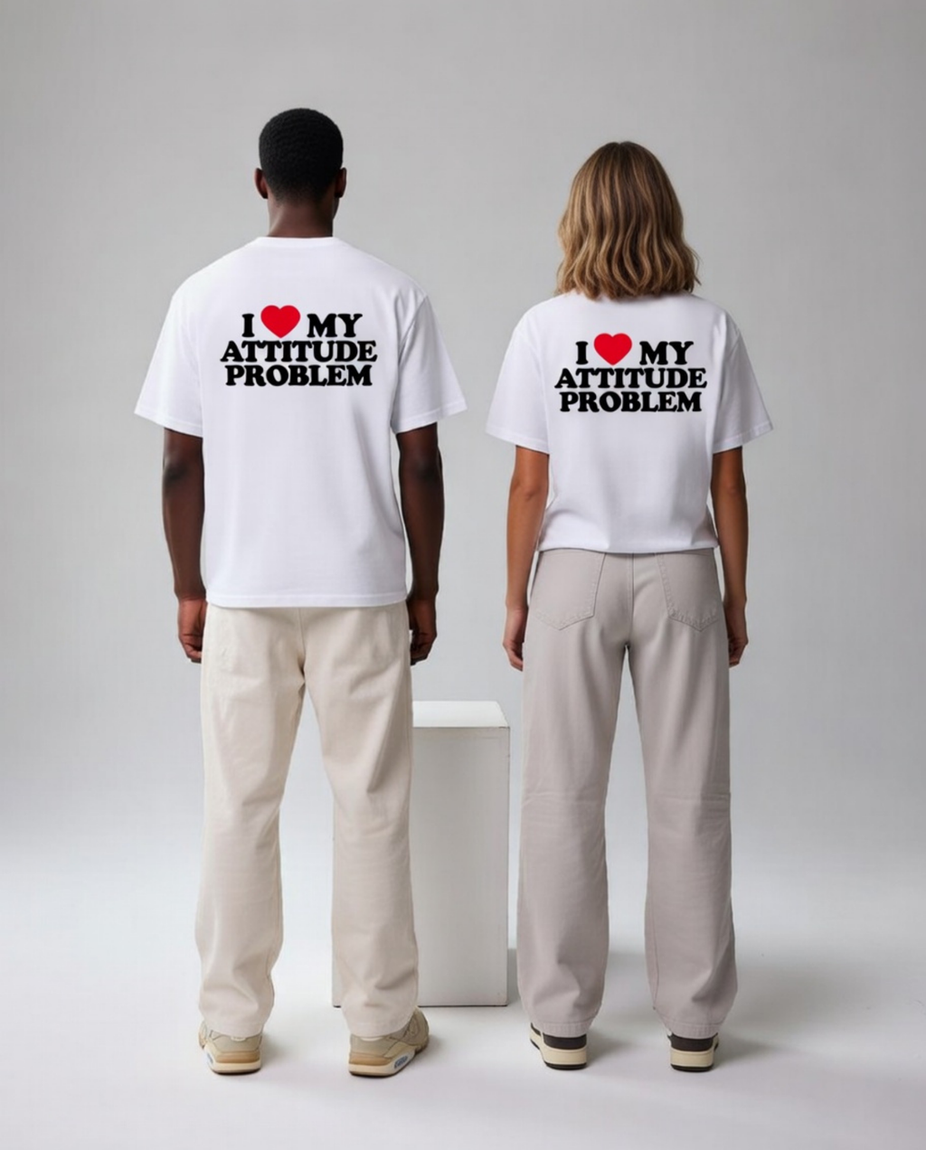 I ❤️ My Attitude Problem Unisex Baskılı T-Shirt