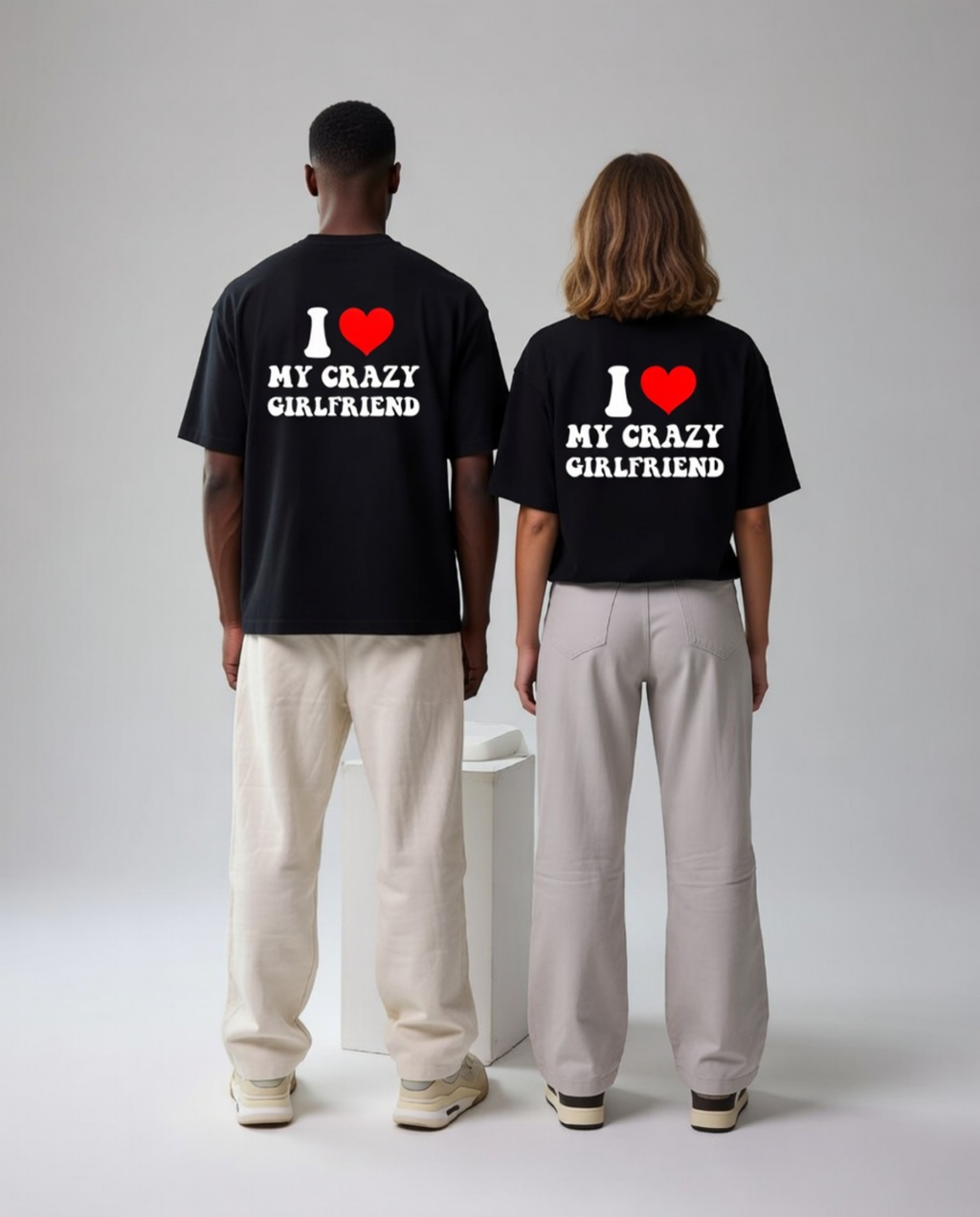 I Love My Crazy Girlfriend Unisex Baskılı T-Shirt