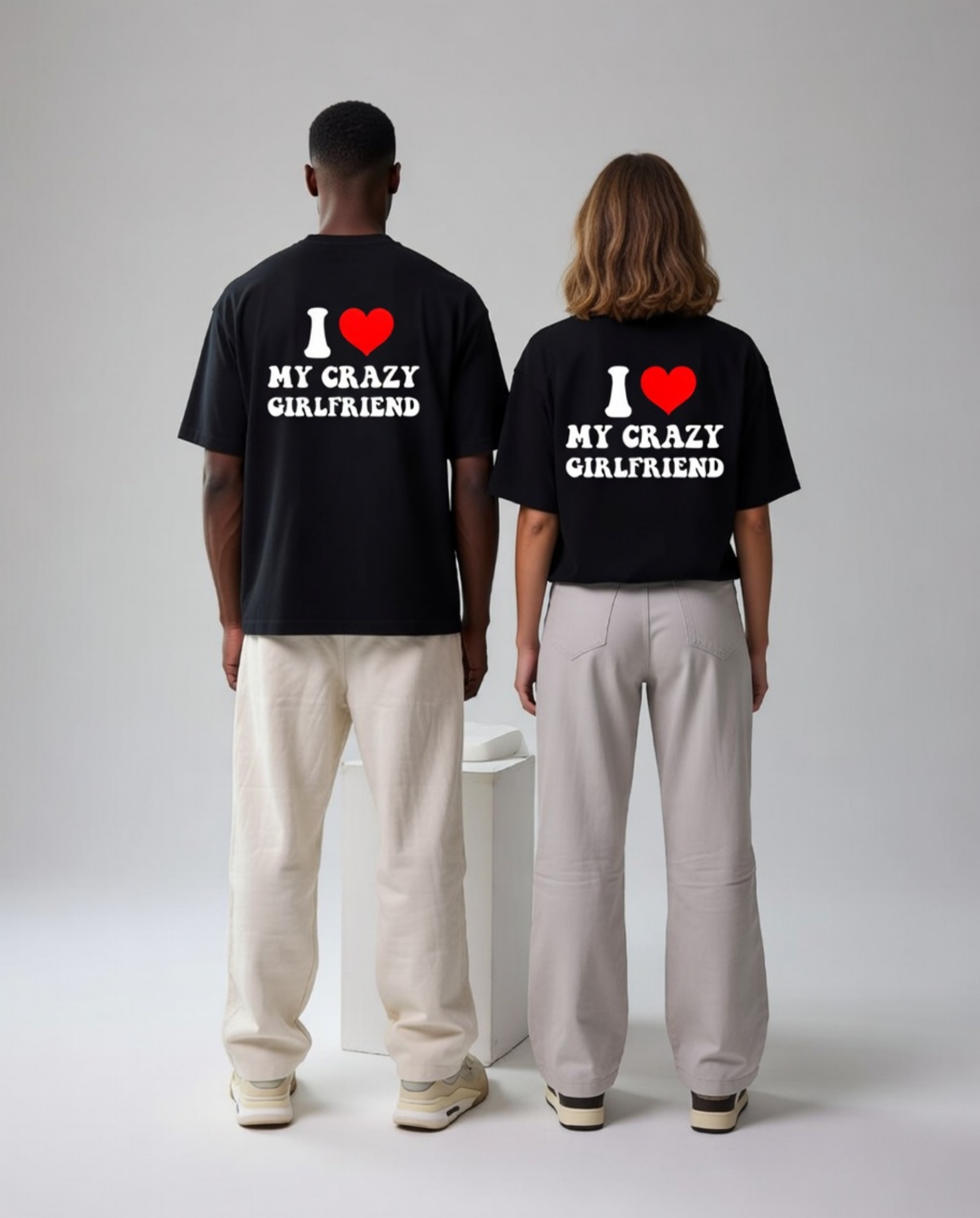 I Love My Crazy Girlfriend Unisex Baskılı T-Shirt