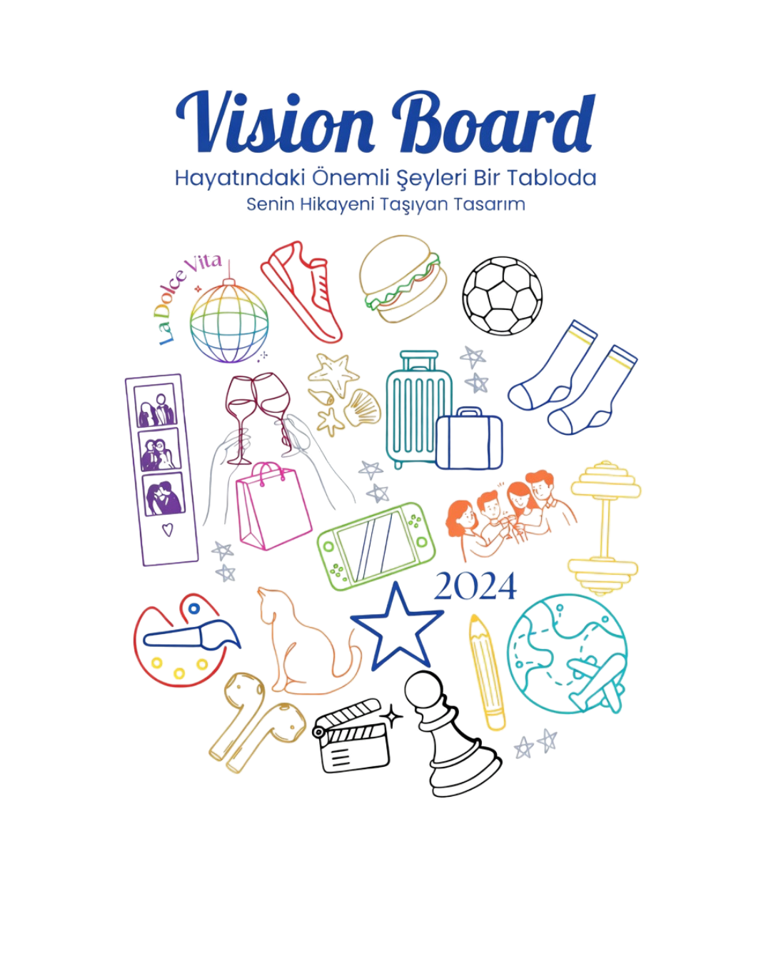 Kişisel “Vision Board” Oluştur Unisex T-Shirt