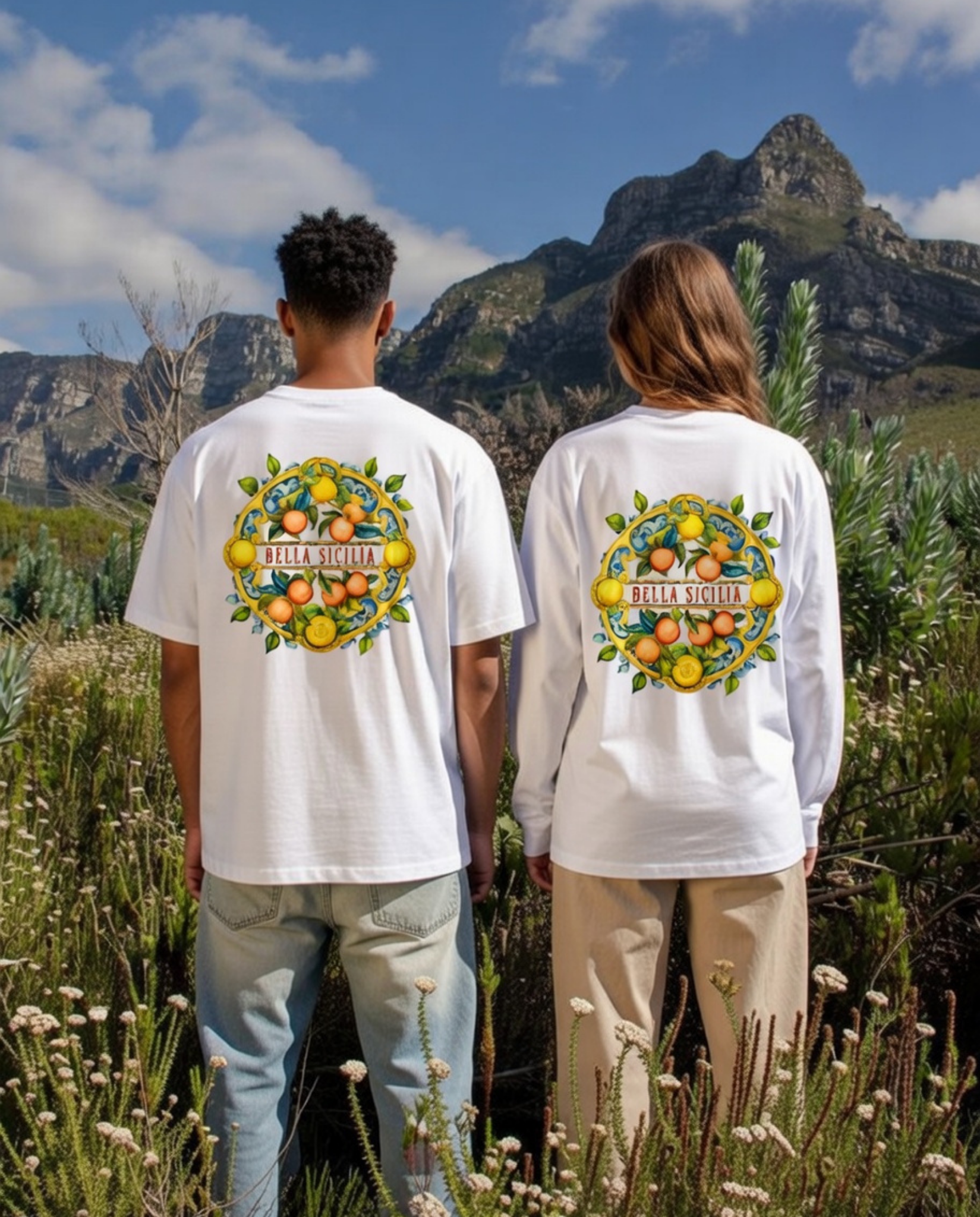 Sicilya, Italya Unisex Baskılı T-Shirt