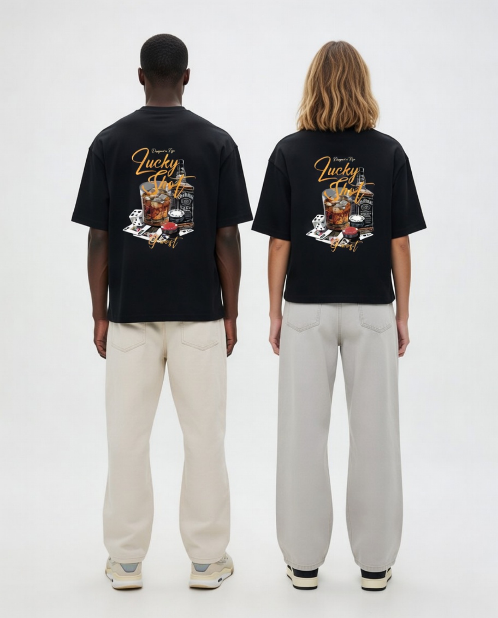 Lucky you Whiskey Unisex Baskılı T-Shirt