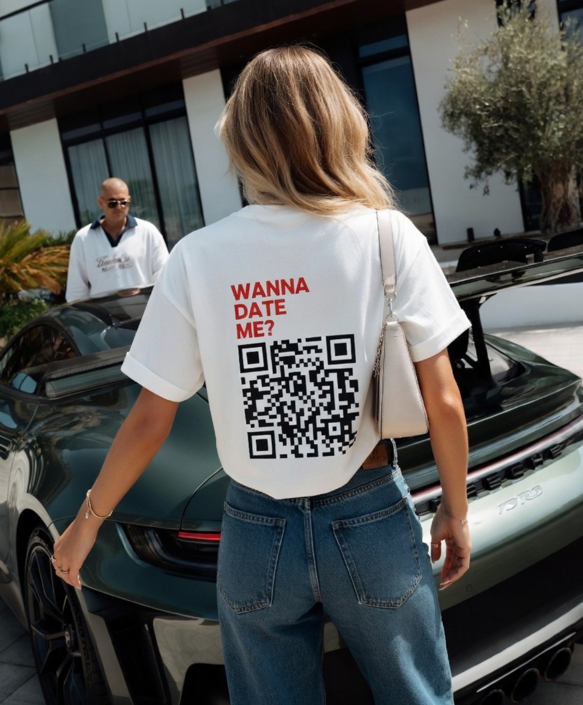 QR Kod Kişiselleştirilebilir Baskılı Unisex T-Shirt