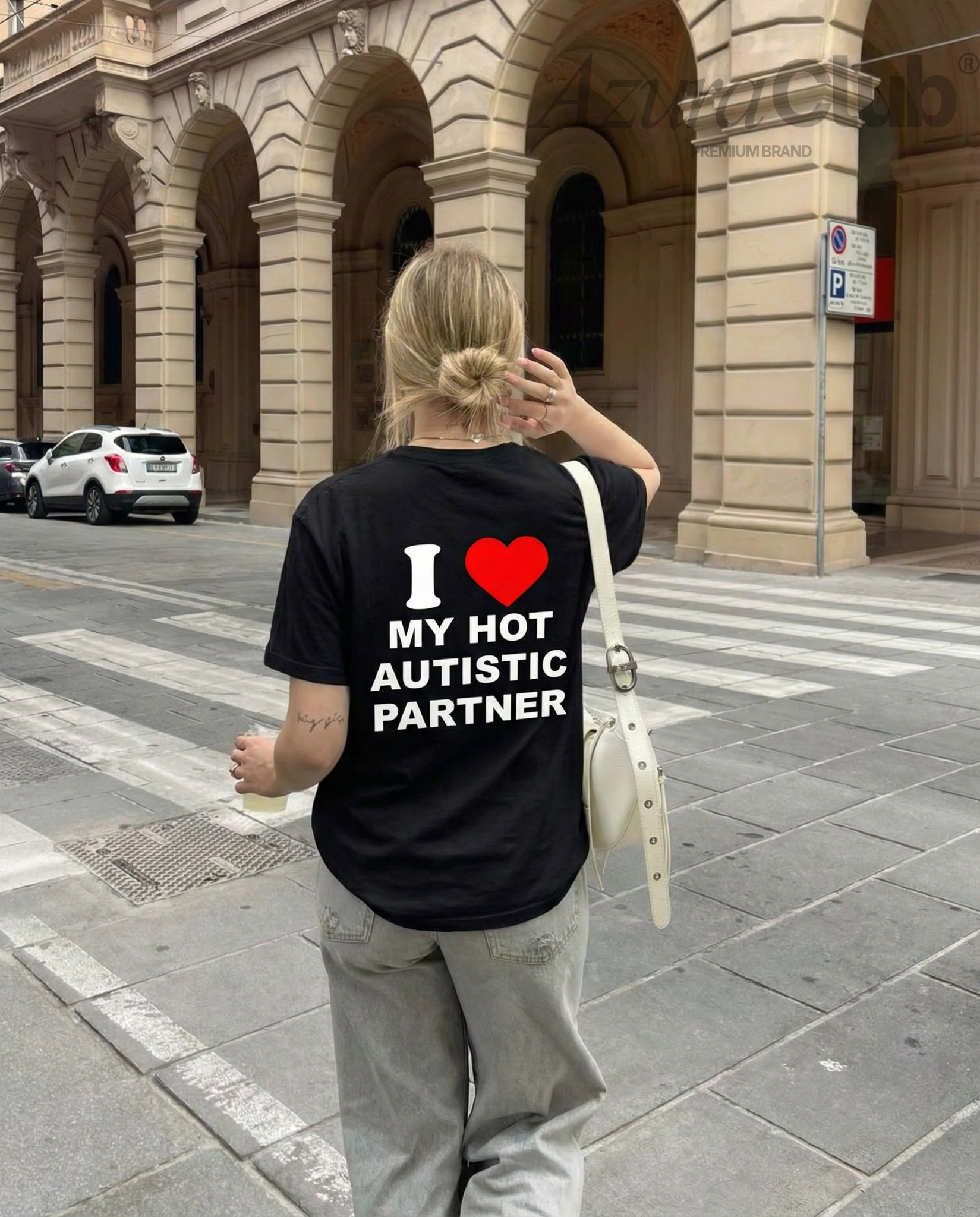 I ❤️ My Hot Autistic Partner Unisex Baskılı T-Shirt