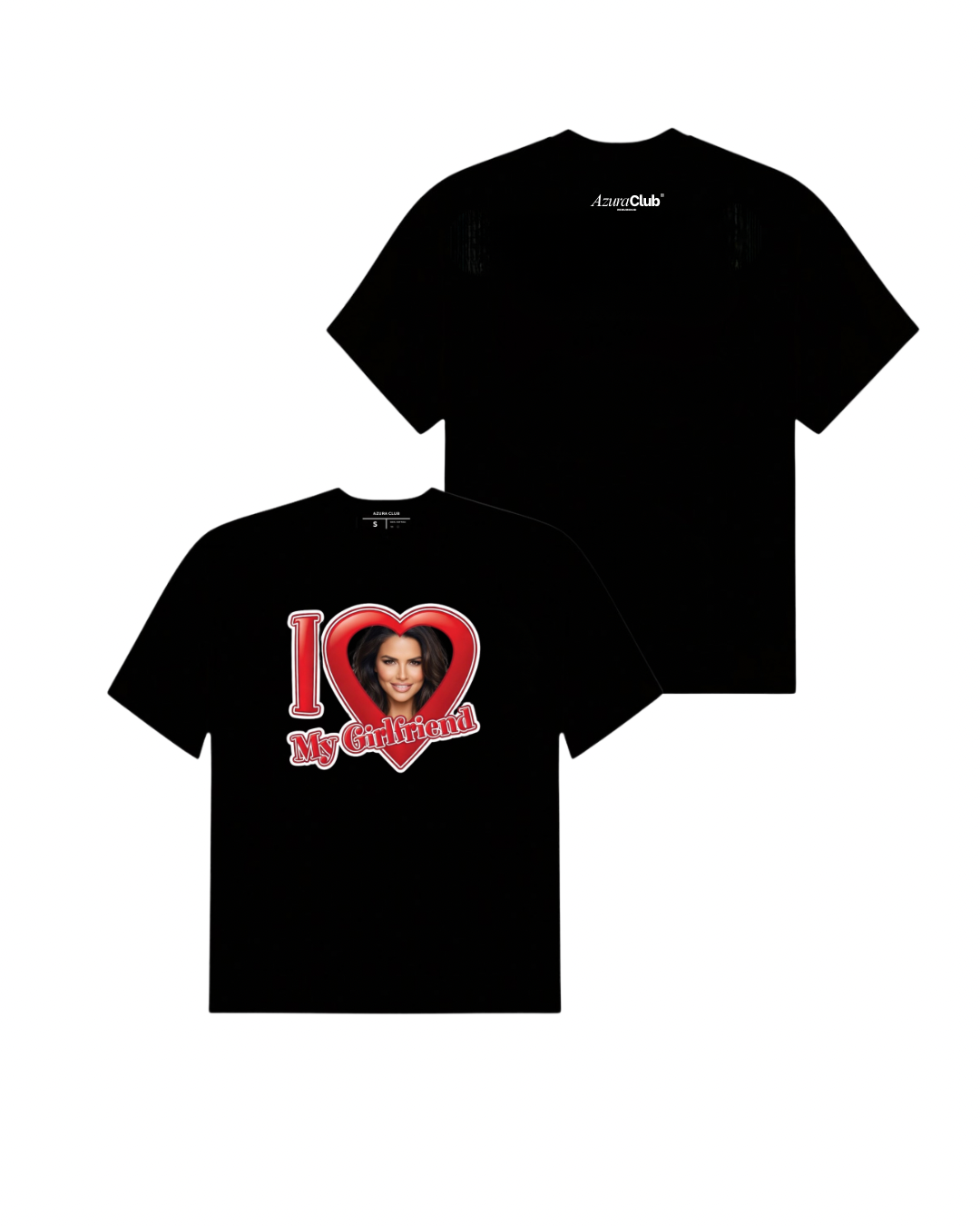 Fotoğraflı I ❤️ My Girlfriend Kişiye Özel Unisex T-Shirt