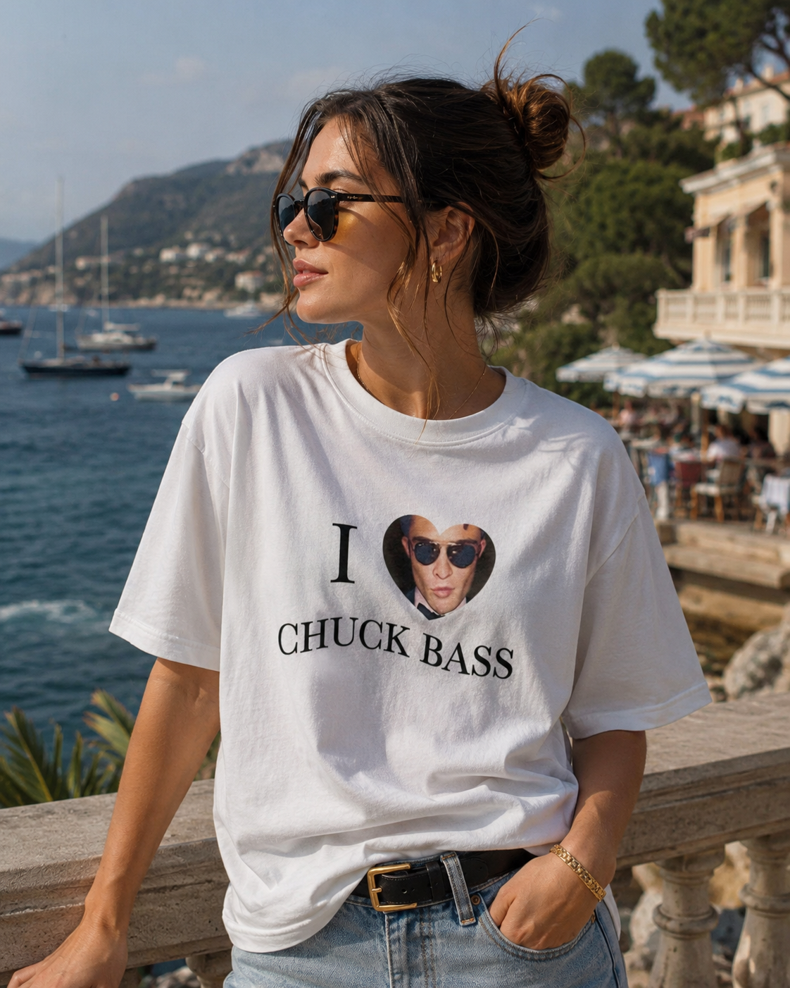 Chuck Bass Baskılı Unisex T-Shirt