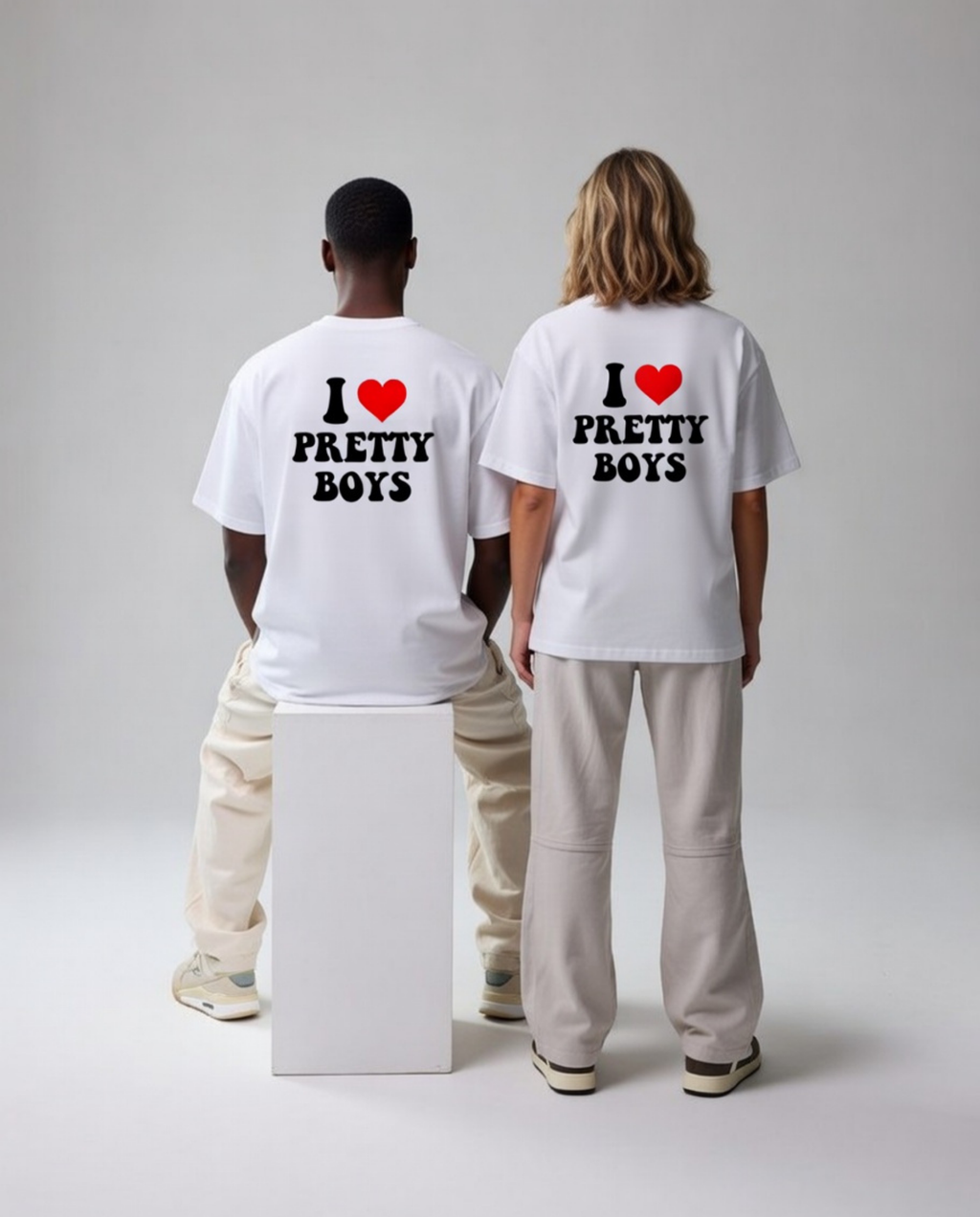 I ❤️ Pretty Boys Unisex Baskılı T-Shirt