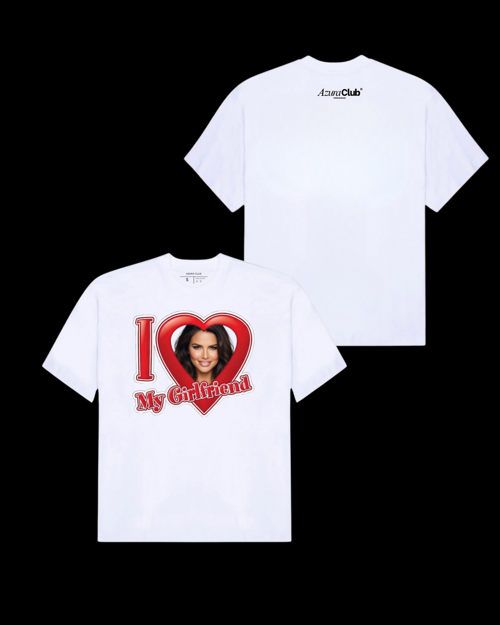 Fotoğraflı I ❤️ My Girlfriend Kişiye Özel Unisex T-Shirt