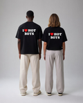 I ❤️ Hot Boys Unisex Baskılı T-Shirt