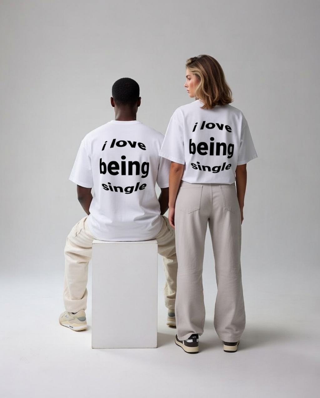 I ❤️ Being Single Unisex Baskılı T-Shirt