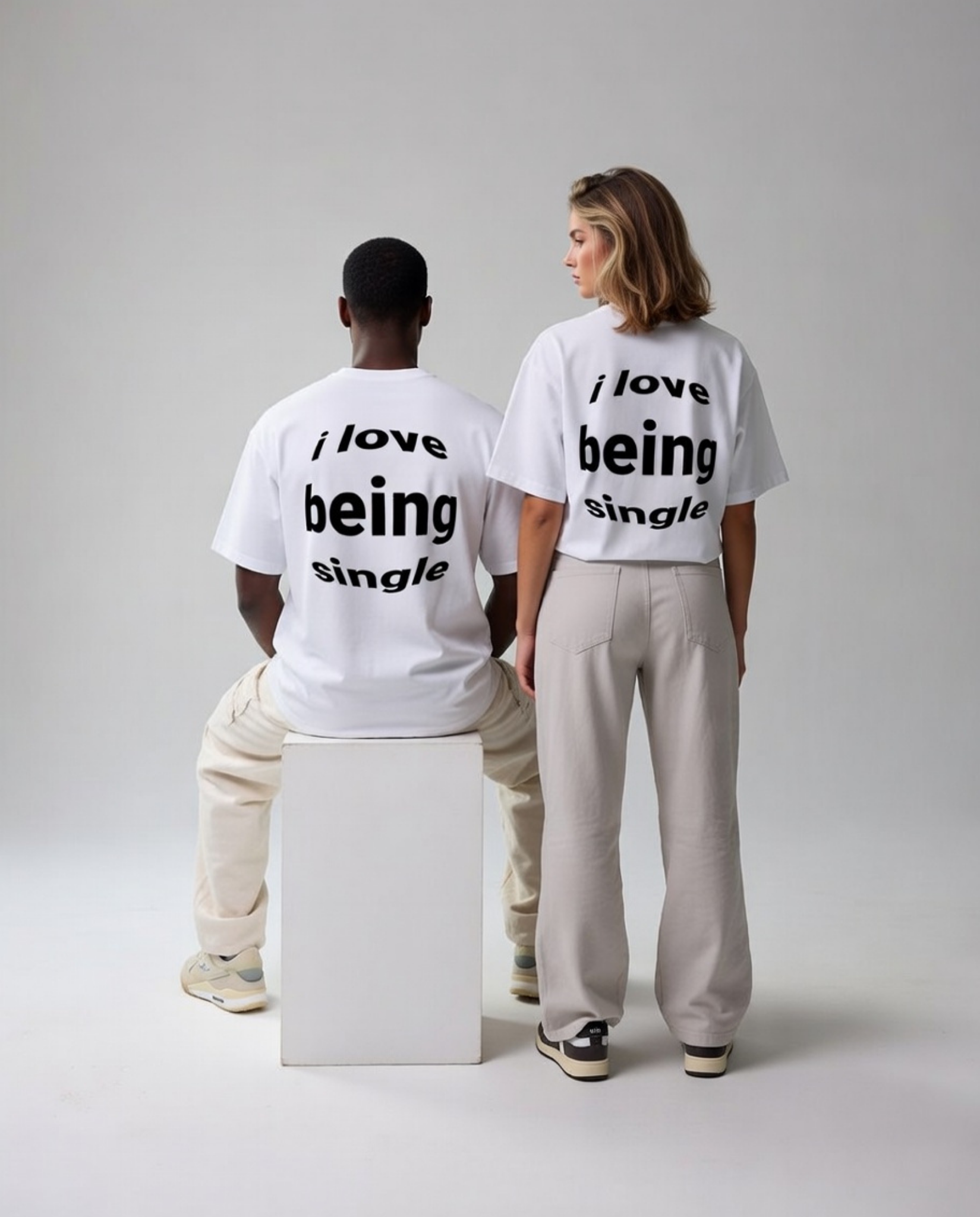 I ❤️ Being Single Unisex Baskılı T-Shirt