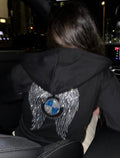 Kanatlı BMW Grafik Hoodie — Siyah