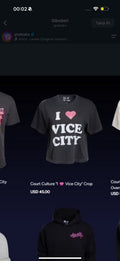 I Love Vice City Crop Tee — Siyah