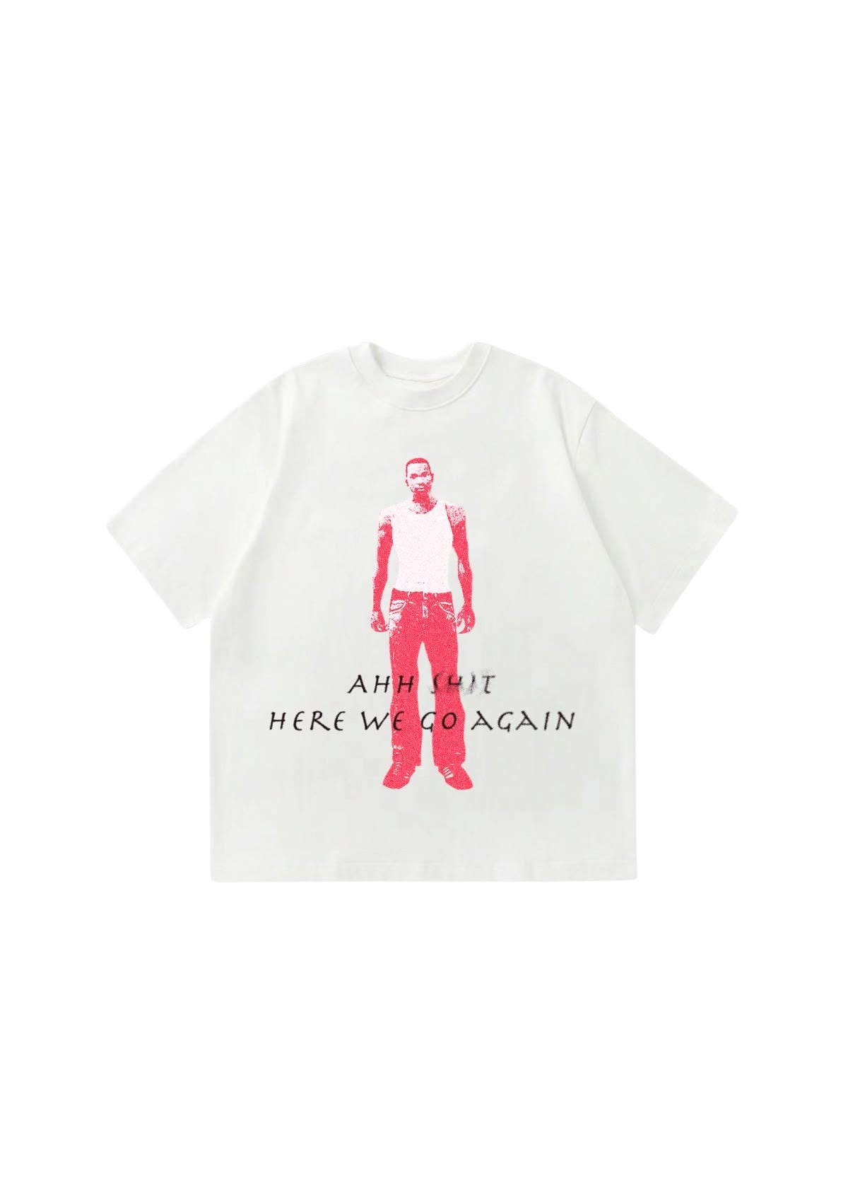 Here We Go Again Grafik T-Shirt — Beyaz