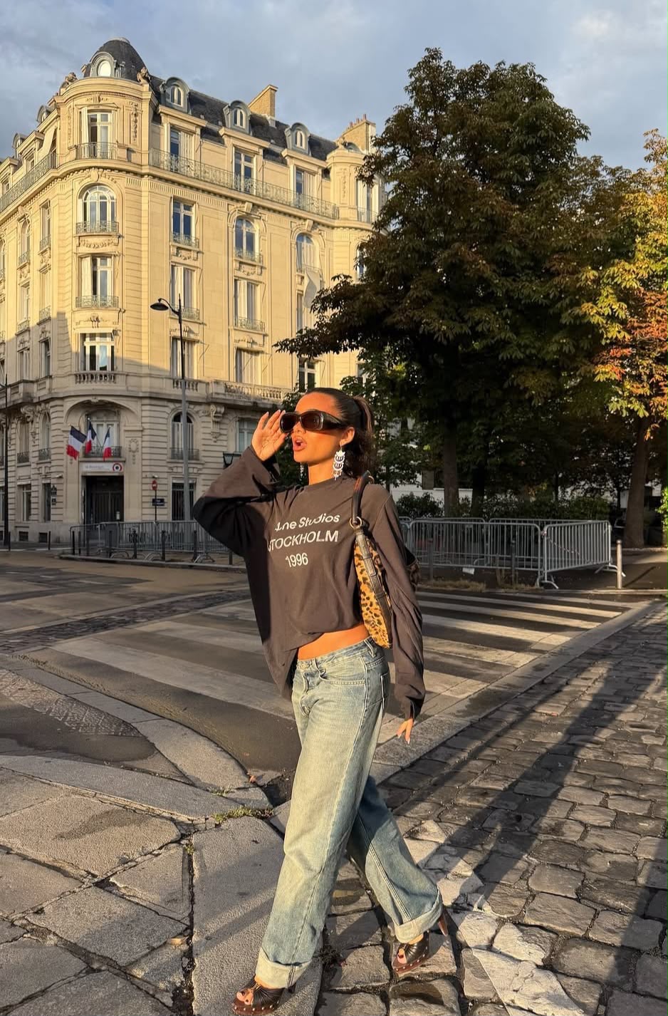 Stockholm 1996 Yazılı Uzun Kollu T-Shirt — Siyah