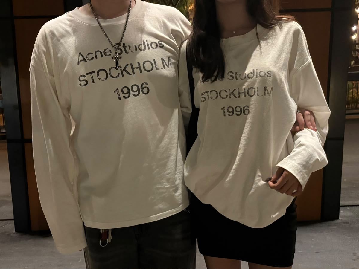 Stockholm 1996 Yazılı Uzun Kollu T-Shirt — Beyaz