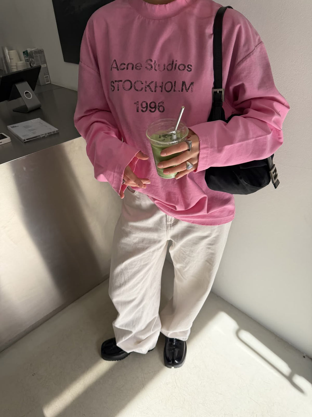 Stockholm 1996 Yazılı Sweatshirt — Pembe