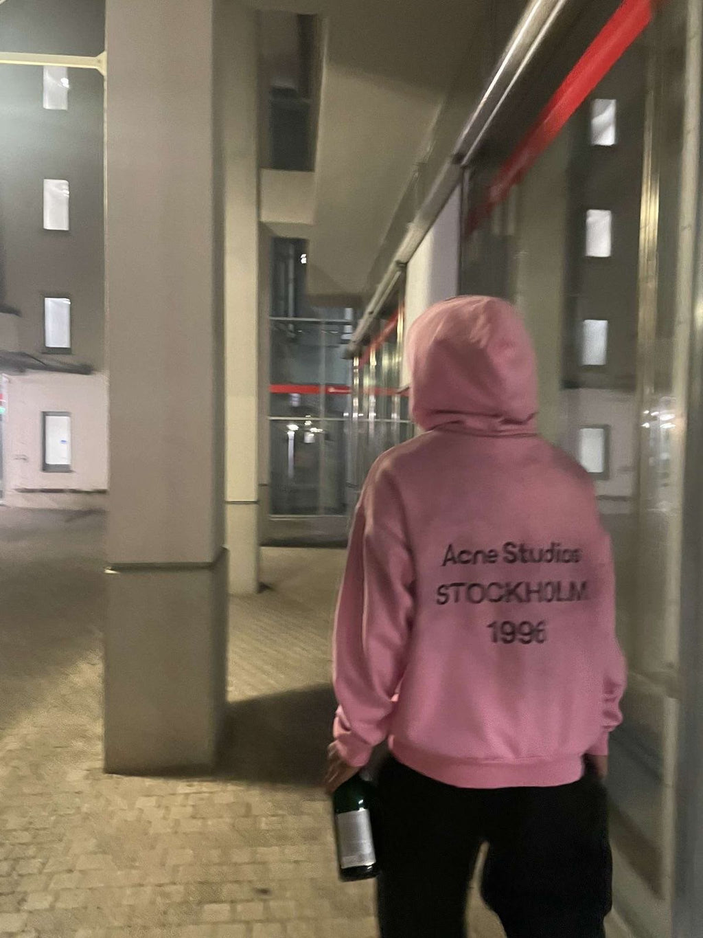 Stockholm 1996 Yazılı Hoodie — Pembe