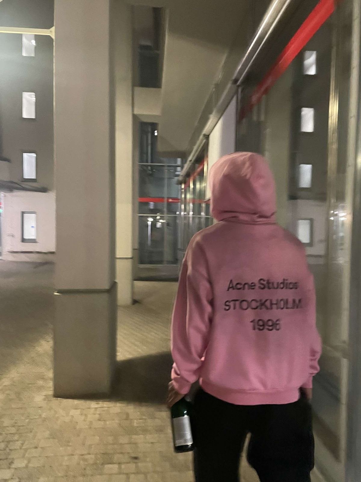 Stockholm 1996 Yazılı Hoodie — Pembe