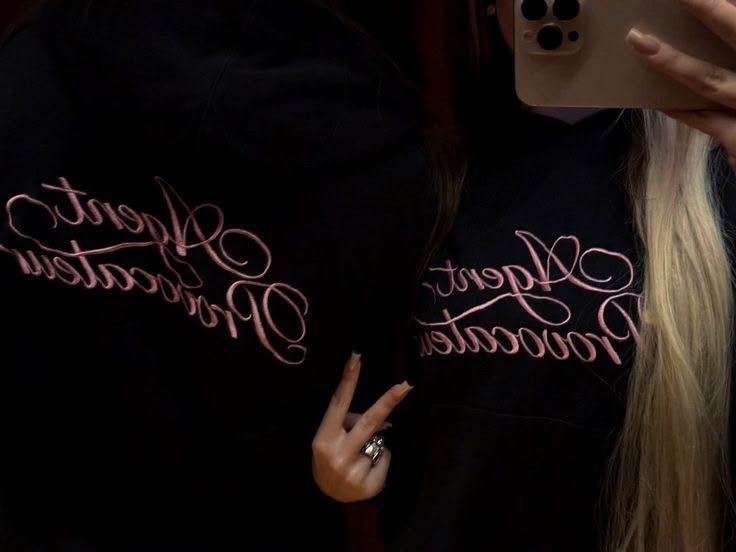 Agent Provocateur Pembe Yazılı Hoodie — Siyah