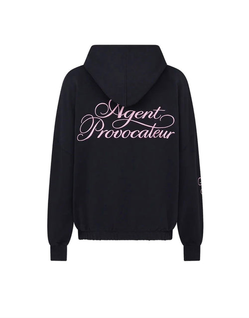 Agent Provocateur Pembe Yazılı Hoodie — Siyah