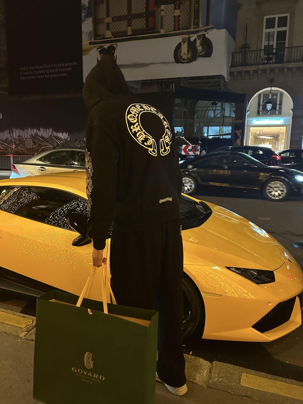 Chrome Horseshoe Floral Hoodie — Siyah — ilk gönderi 62