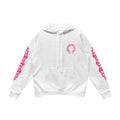 Chrome Pembe Horseshoe Fermuarlı Hoodie — Beyaz — Ön görünüm