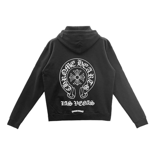 Chrome Las Vegas Floral Fermuarlı Hoodie — Siyah — Arka görünüm