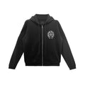 Chrome Las Vegas Floral Fermuarlı Hoodie — Siyah — Ön görünüm